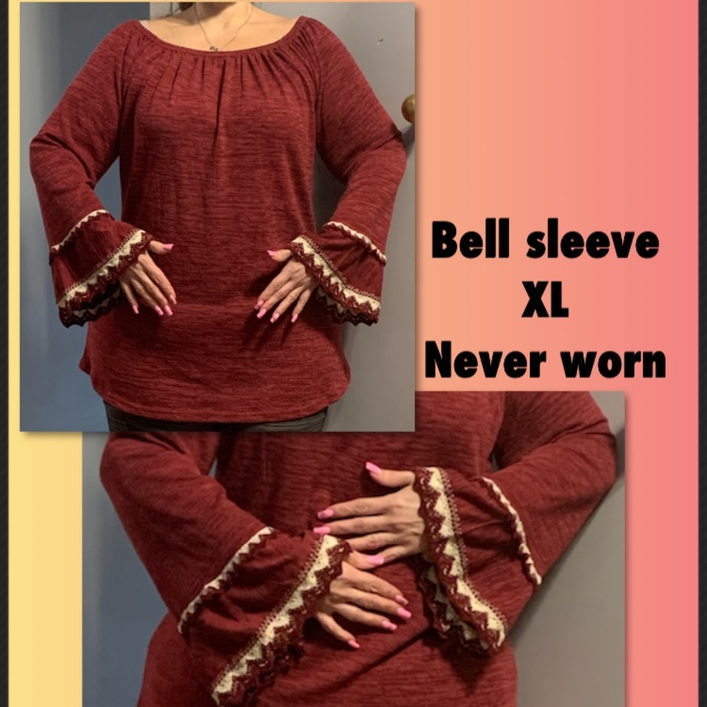 Bell sleeve long top